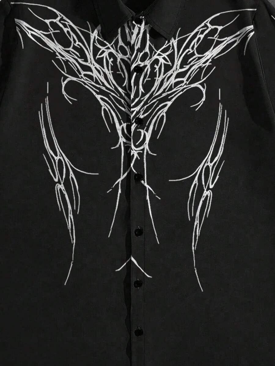 Vortex Graphic Short Sleeve Button Down Shirt