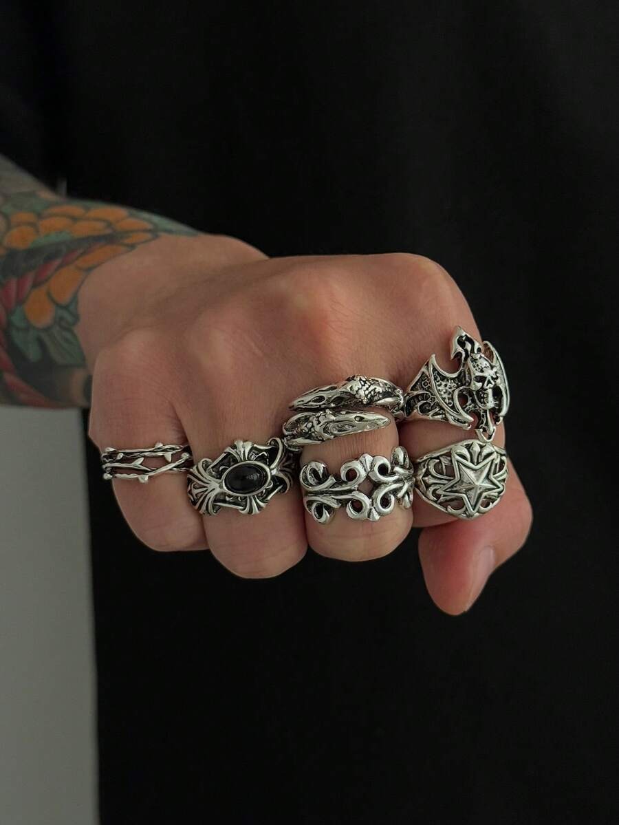 Cyber-Sigil Remains Ring Set (6pcs)