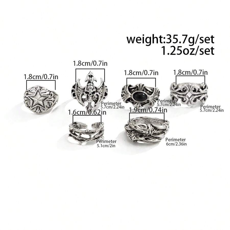 Cyber-Sigil Remains Ring Set (6pcs)
