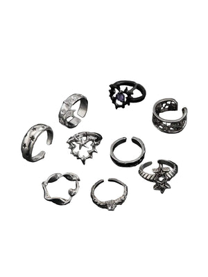 Metal Star Ring Set (9 pcs)