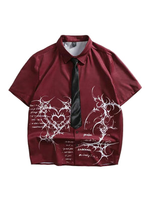 Heart & Script Button Down Shirt