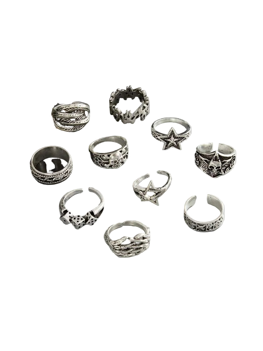 Shadow Realm Gothic Ring Set (10 pcs)