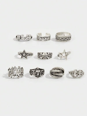 Shadow Realm Gothic Ring Set (10 pcs)