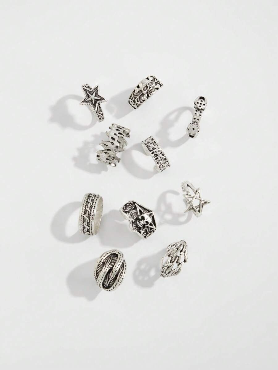 Shadow Realm Gothic Ring Set (10 pcs)