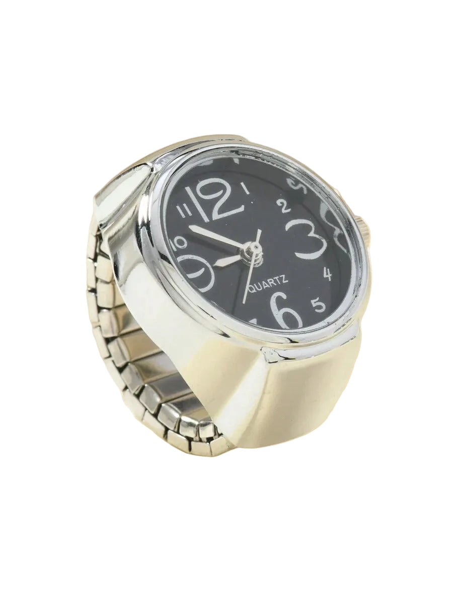 Black Quartz Watch Ring