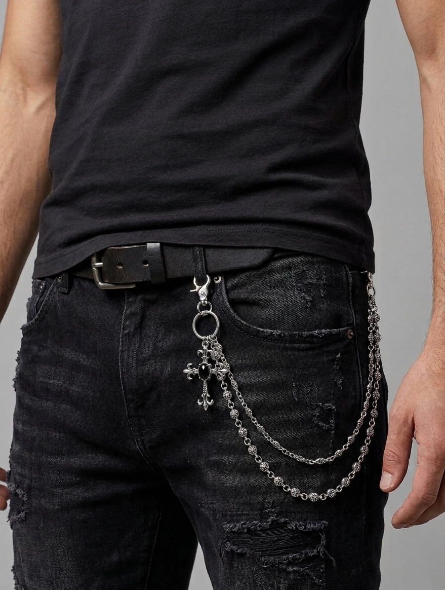 Chrome Cross Jeans Chain